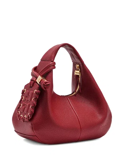 Ganni Braided Detail Satchel In Red