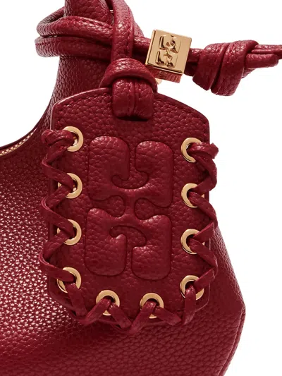 Ganni Braided Detail Satchel In Red
