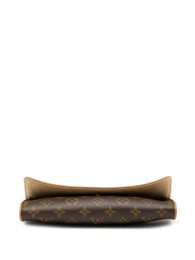 Pre-owned Louis Vuitton 2000-2009 Monogram Pochette Twin Gm Crossbody Bag In Brown