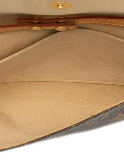 Pre-owned Louis Vuitton 2000-2009 Monogram Pochette Twin Gm Crossbody Bag In Brown