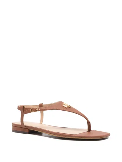 Ralph Lauren Buckle-fastening Leather Sandals In Brown