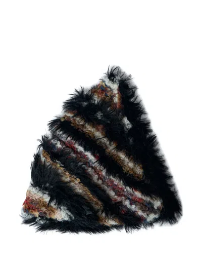 Kiko Kostadinov Textured Wool Knit Hat In Black