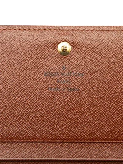 Pre-owned Louis Vuitton 2002 Monogram Porte Monnaie Tresor Wallet Small Wallets In Brown