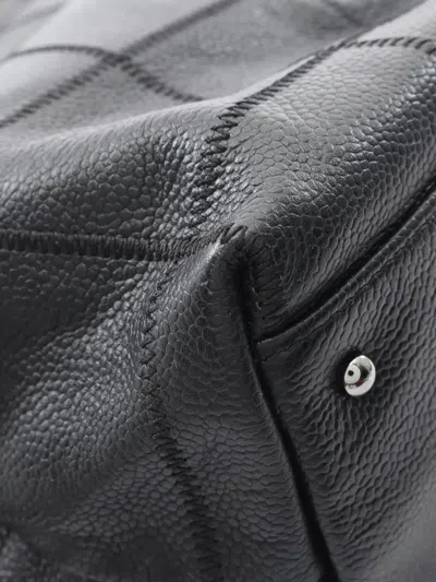 Pre-owned Chanel 2005-2006 Caviar Chocolate Bar Tote Bag In Black