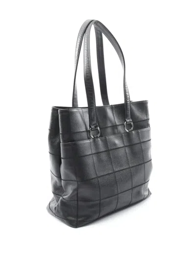 Pre-owned Chanel 2005-2006 Caviar Chocolate Bar Tote Bag In Black