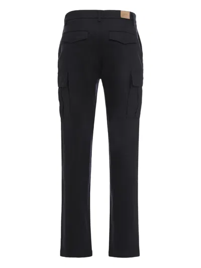 Moorer Logo-patch Cargo Pants In Blue