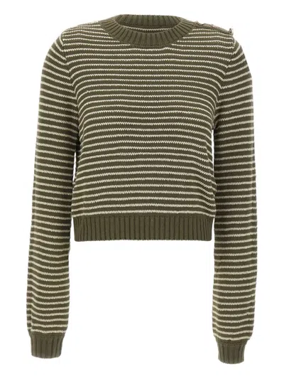 Liu •jo Striped-pattern Sweater In Green