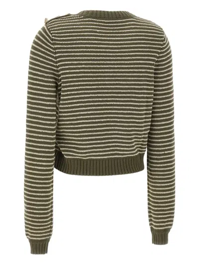 Liu •jo Striped-pattern Sweater In Green