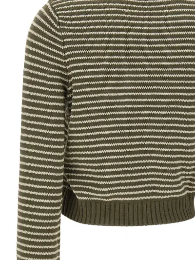 Liu •jo Striped-pattern Sweater In Green