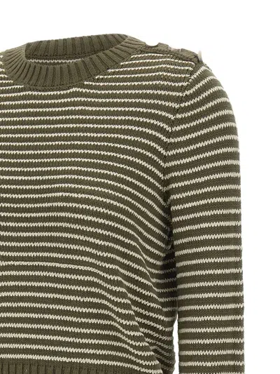 Liu •jo Striped-pattern Sweater In Green