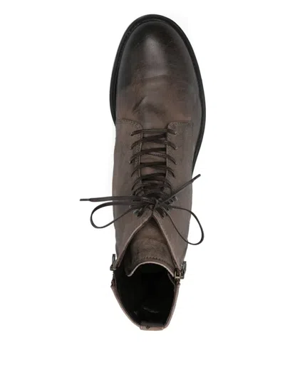 Leqarant Zip Leather Boots In Brown