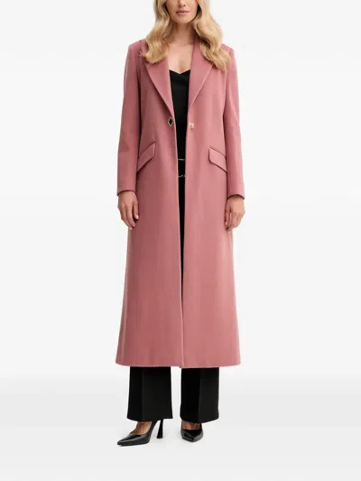 Fracomina Buttoned Pocket Coat In Pink