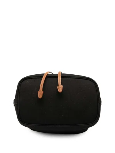 Pre-owned Prada 2013-2025 Canvas Canapa Logo Bucket Bag In Black