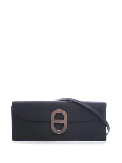 Pre-owned Hermes 2024 Epsom Maillon To Go Wallet Handbag In Black