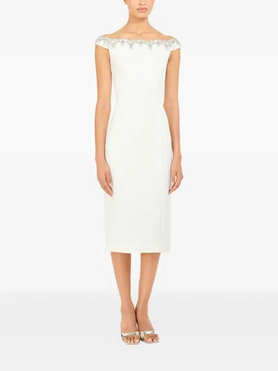 Jenny Packham Valorie Off-shoulder Midi Dress In Multi