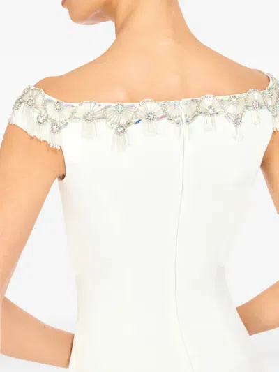 Jenny Packham Valorie Off-shoulder Midi Dress In Multi