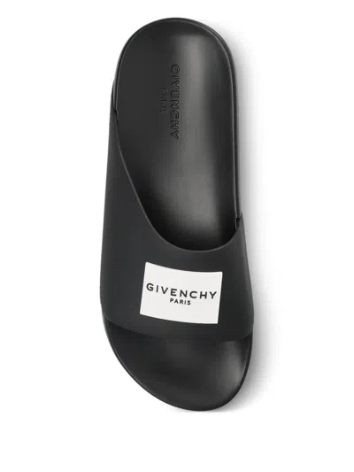 Givenchy Logo Label Slide Sandals In Black