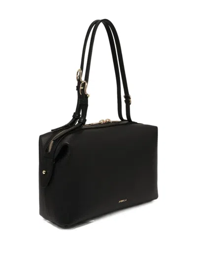 Furla Leather Tote Bag In Black