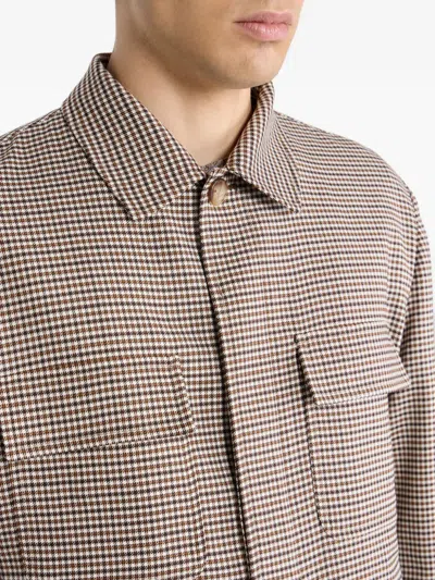 Etro Gingham Jacket In Brown