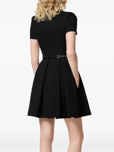 Versace A-line Belted Mini Dress In Animal Print