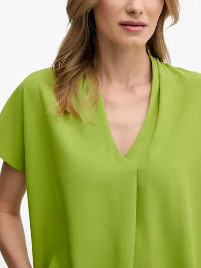 Joseph Ribkoff V-neck Short-sleeve Blouse In Green