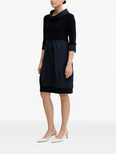 Joseph Ribkoff Crew-neck Mini Dress In Blue