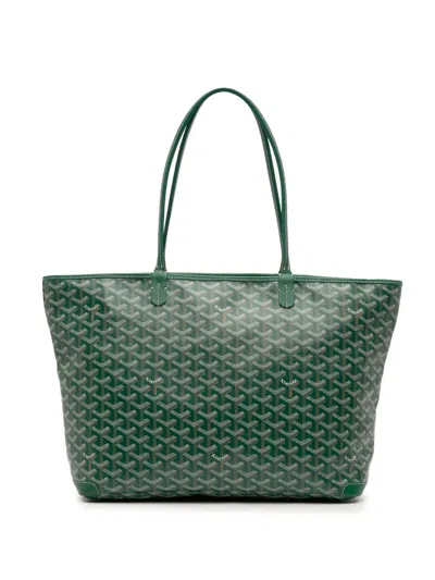 Pre-owned Goyard 2019 Ine Artois Mm Tote Bag In Green