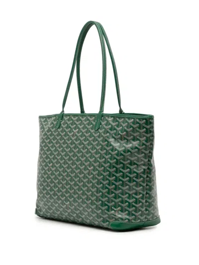 Pre-owned Goyard 2019 Ine Artois Mm Tote Bag In Green