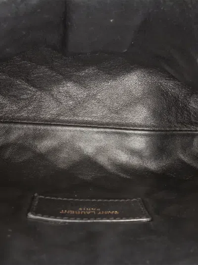 Pre-owned Saint Laurent 2022 Mini Quilted Lambskin Gaby Zippered Pouch Crossbody Bag In Black