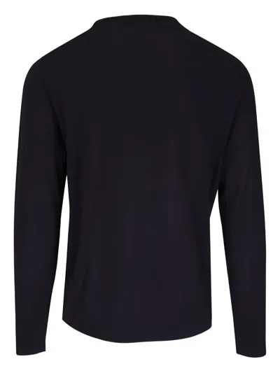 Pya Fine-knit Long-sleeve T-shirt In Black