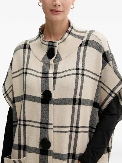 Joseph Ribkoff Buttoned Check Coat In Black