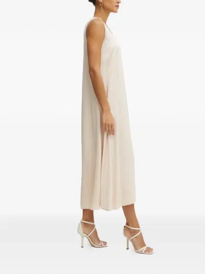 Fracomina V-neck Sleeveless Dress In Neutral
