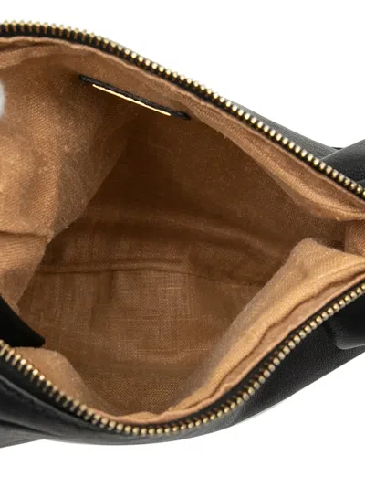 Pre-owned Fendi 2000-2010 Leather Oyster Shoulder Bag In Black