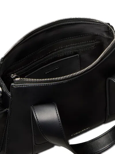 Calvin Klein Leather Tote Bag In Black