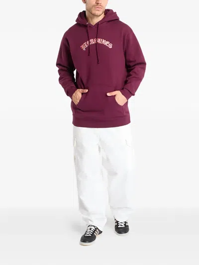 Pleasures Mirror Hoodie In Burgundy
