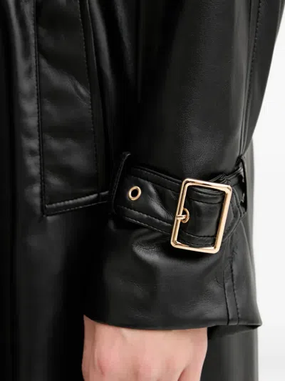 Fracomina Belt Buckle Coat In Black
