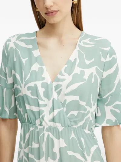 Fracomina Ruffled Tiered Dress In Green