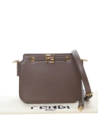 Pre-owned Fendi 2010-2024 Smooth Calfskin Vitello King Luxor Touch Shoulder Bag In Brown