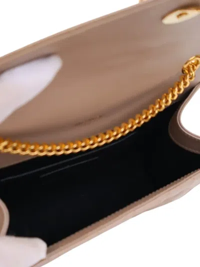 Pre-owned Saint Laurent 2020 Small Grain De Poudre Triquilt Monogram Envelope Bag Crossbody Bag In Brown