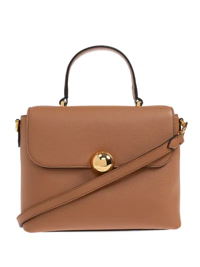 Furla Moonlight Leather Tote Bag In Brown