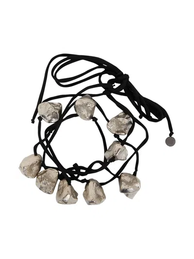 Maria Calderara Silver Stone Necklace In Multi