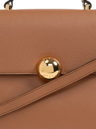 Furla Moonlight Leather Tote Bag In Brown