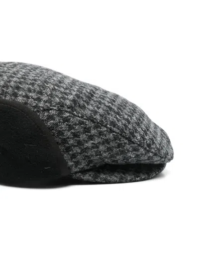Open Yy Harris-tweed Foldable Ear-flaps Biker Hat In Gray