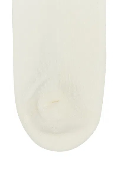 Attico White Stretch Cotton Blend Socks In White