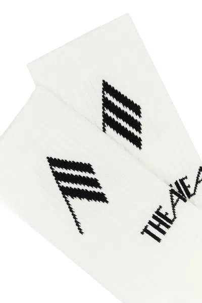 Attico White Stretch Cotton Blend Socks In White