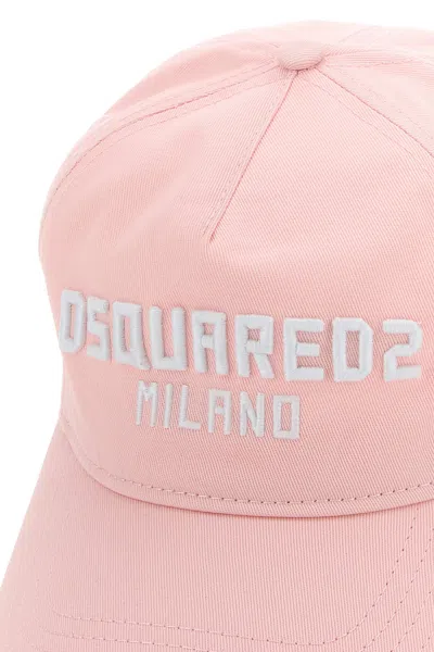 Dsquared2 Pink Cotton Baseball Cap In Pink