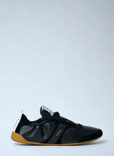 Chloé Sneakers Contrast Sole Elasticated Panels Pull Tab In Multi