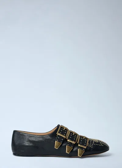 Chloé Susanna Buckle-details Studded Flat Pumps In Multi