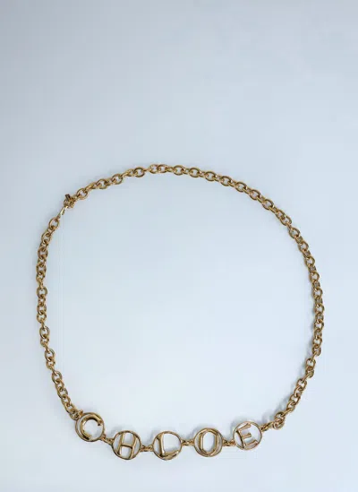 Chloé Women Script Jewelry Belt In Gold