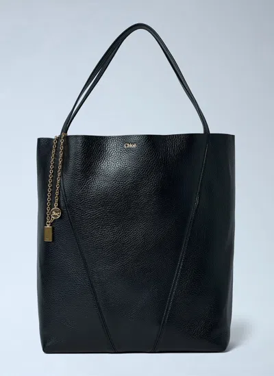 Chloé Borsa Shopping Spin Piccola In Pelle Nera Donna In Black